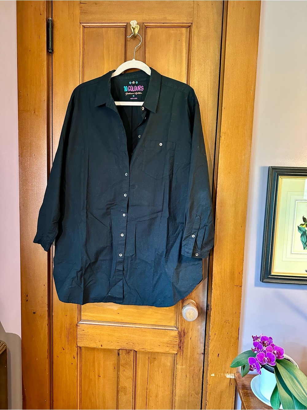 Gudrun Sjoden Black Button-Up Cotton Shirt